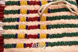 Vintage Crow Native American Indian tipi hide beaded Bag Pouch 6 Long