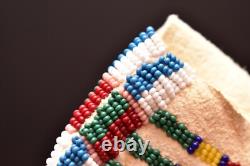 Vintage Crow Native American Indian tipi hide beaded Bag Pouch 6 Long