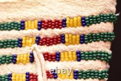 Vintage Crow Native American Indian tipi hide beaded Bag Pouch 6 Long