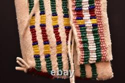 Vintage Crow Native American Indian tipi hide beaded Bag Pouch 6 Long