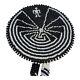 Vintage Folk Art Man Corn Maze Native American Black Glass Seed Beads Bolo Tie