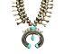 Vintage Four Petal Squash Blossom Necklace With Handmade Beads