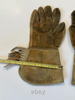 Vintage Gauntlet Gloves Native American Beaded Beads Mountain Design Antique