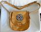 Vintage Genuine Native American Indian Leather Purse with Beaded Detail Whipstitch