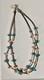 Vintage Genuine Turquoise Silver Double Strand Heishi Shell Necklace 24
