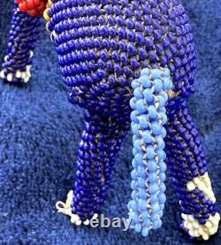 Vintage Hand Crafted Beaded Horse/Rider Native American Authentic Seed Bead RARE