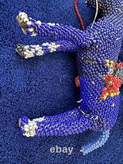 Vintage Hand Crafted Beaded Horse/Rider Native American Authentic Seed Bead RARE