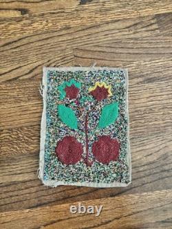 Vintage Handcrafted Native American Beaded Art Piece Measuring 10.5 x 8