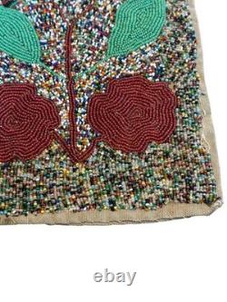 Vintage Handcrafted Native American Beaded Art Piece Measuring 10 x 7.5