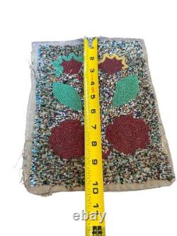 Vintage Handcrafted Native American Beaded Art Piece Measuring 10 x 7.5
