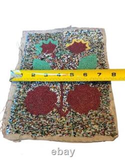 Vintage Handcrafted Native American Beaded Art Piece Measuring 10 x 7.5