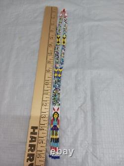 Vintage Handmade Native American Beaded Necklace Lady Arrows Tassels
