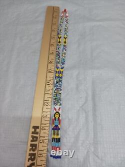 Vintage Handmade Native American Beaded Necklace Lady Arrows Tassels