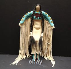 Vintage INCREDIBLE Native American Plains Sioux Lakota Beaded Doll Buffalo Shirt
