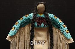 Vintage INCREDIBLE Native American Plains Sioux Lakota Beaded Doll Buffalo Shirt