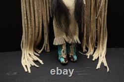Vintage INCREDIBLE Native American Plains Sioux Lakota Beaded Doll Buffalo Shirt