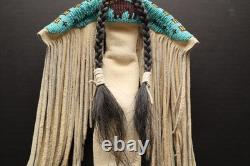Vintage INCREDIBLE Native American Plains Sioux Lakota Beaded Doll Buffalo Shirt