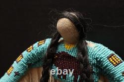 Vintage INCREDIBLE Native American Plains Sioux Lakota Beaded Doll Buffalo Shirt