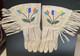 Vintage Indian Beaded Gaunlets, Gloves, Flower Pattern Native American