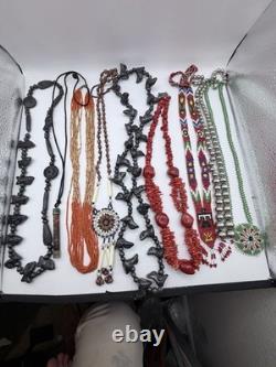Vintage Less Than 925 Or Non-Sterling Silver Native American Necklace Lot