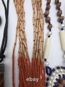 Vintage Less Than 925 Or Non-Sterling Silver Native American Necklace Lot