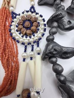 Vintage Less Than 925 Or Non-Sterling Silver Native American Necklace Lot