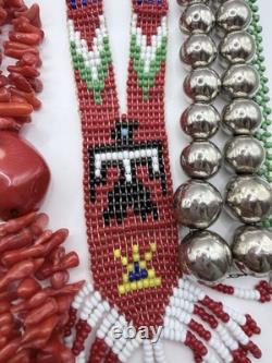 Vintage Less Than 925 Or Non-Sterling Silver Native American Necklace Lot