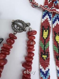 Vintage Less Than 925 Or Non-Sterling Silver Native American Necklace Lot