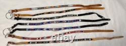 Vintage Lot Of 7 Native American Bead Belts Leather