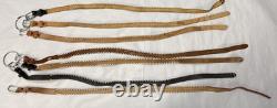 Vintage Lot Of 7 Native American Bead Belts Leather