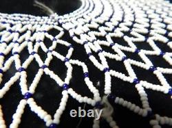 Vintage Mohave / Yuma Colorado Rvr Indian Net Beaded Yoke Collar Wide Clsc Color