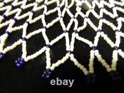 Vintage Mohave / Yuma Colorado Rvr Indian Net Beaded Yoke Collar Wide Clsc Color