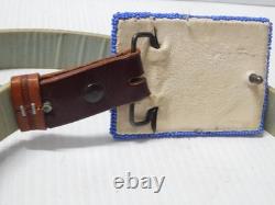 Vintage Montana No. Cheyenne Plains Indian Pictorial Beaded Belt + Buckle -mint