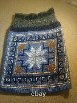 Vintage NATIVE AMERICAN 2 Sided Beaded Bag D1