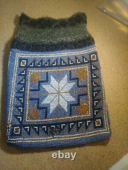 Vintage NATIVE AMERICAN 2 Sided Beaded Bag D1