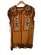 Vintage NATIVE AMERICAN IROQUOI Leather Vest 1910-1920 Floral Beading Early 1900