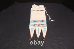 Vintage NATIVE AMERICAN SIOUX PIPE BEADED BAG 17 Long