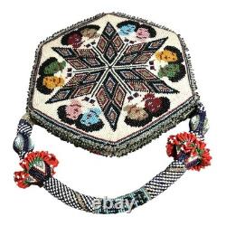 Vintage Native American 6 Sided Beaded Purse Marked 1938