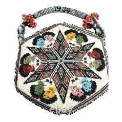 Vintage Native American 6 Sided Beaded Purse Marked 1938