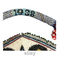 Vintage Native American 6 Sided Beaded Purse Marked 1938