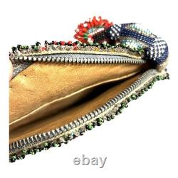 Vintage Native American 6 Sided Beaded Purse Marked 1938