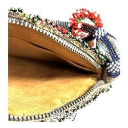Vintage Native American 6 Sided Beaded Purse Marked 1938