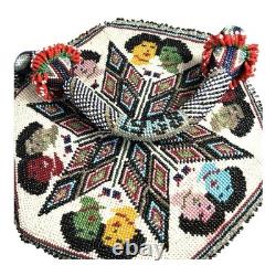 Vintage Native American 6 Sided Beaded Purse Marked 1938
