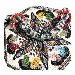 Vintage Native American 6 Sided Beaded Purse Marked 1938