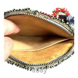 Vintage Native American 6 Sided Beaded Purse Marked 1938