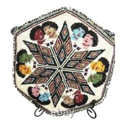 Vintage Native American 6 Sided Beaded Purse Marked 1938