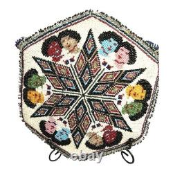 Vintage Native American 6 Sided Beaded Purse Marked 1938