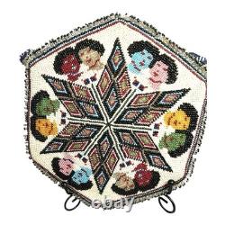 Vintage Native American 6 Sided Beaded Purse Marked 1938