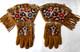 Vintage Native American BEADED GAUNTLET GLOVES 13 Deerskin Suede