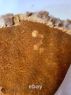 Vintage Native American BEADED GAUNTLET GLOVES 13 Deerskin Suede